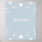 Boho Daisy Favors Verjaardagsfeestje teken Poster (Voorkant)