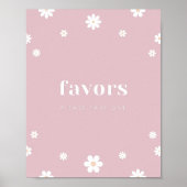 Boho Daisy Favors Verjaardagsfeestje teken Poster (Voorkant)