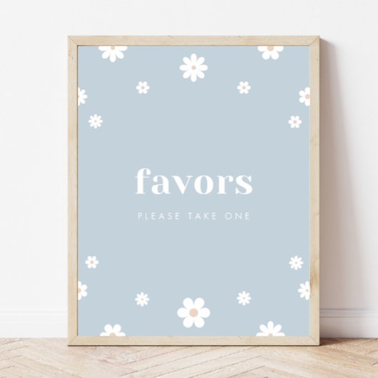 Boho Daisy Favors Verjaardagsfeestje teken Poster