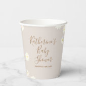 Boho Daisy Floral Baby shower Paper Cups Papieren Bekers (Achterkant)