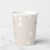 Boho Daisy Floral Baby shower Paper Cups Papieren Bekers (Links)