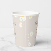 Boho Daisy Floral Baby shower Paper Cups Papieren Bekers (Rechts)