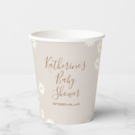 Boho Daisy Floral Baby shower Paper Cups Papieren Bekers