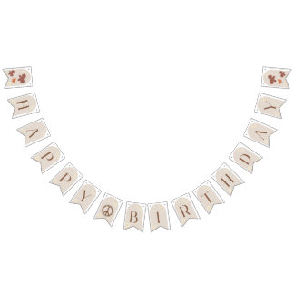Boho Daisy Floral Happy Birthday Bunting Sign Vlaggetjes