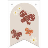 Boho Daisy Floral Happy Birthday Bunting Sign Vlaggetjes (Eerste vlag)