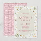 Boho Daisy Floral Invitation Galentine Kaart (Voorkant / Achterkant)