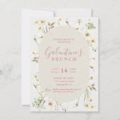 Boho Daisy Floral Invitation Galentine Kaart (Voorkant)