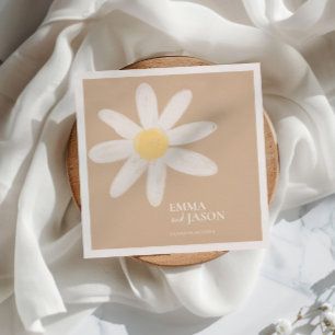Boho Daisy Floral Napkins Servet