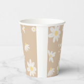 Boho Daisy Floral Wedding Paper Cups Papieren Bekers (Rechts)