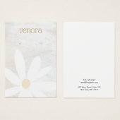 Boho Daisy Floral White Wood Earring Display Card Visitekaartje (Voorkant /achterkant)