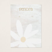 Boho Daisy Floral White Wood Earring Display Card Visitekaartje (Voorkant)