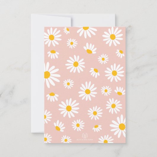 Boho Daisy Floral Young Wild & Three 3rd Birthday Kaart (Achterkant)