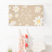 Boho Daisy Flower Baby shower Banner (Insitu)