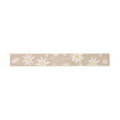 Boho Daisy Flower Invitation Belly Band Uitnodigingen Wikkel (Vlak)