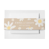 Boho Daisy Flower Invitation Belly Band Uitnodigingen Wikkel (Voorkant Voorbeeld)