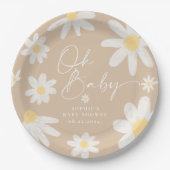Boho Daisy Flower Paper Borden Papieren Bordje (Voorkant)