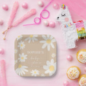 Boho Daisy Flower Paper Borden Papieren Bordje (Feest)