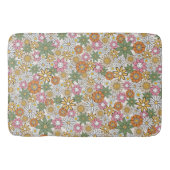 Boho Daisy Flowers 70s Groovy Floral Badmat (Voorkant)