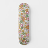 Boho Daisy Flowers 70s Groovy Floral Persoonlijk Skateboard (Voorkant)