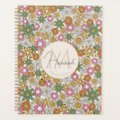 Boho Daisy Flowers 70s Groovy Floral Planner (Voorkant)