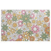Boho Daisy Flowers 70s Groovy Floral Stof (Fat Quarter)