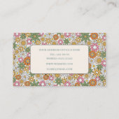 Boho Daisy Flowers 70s Groovy Floral Visitekaartje (Achterkant)