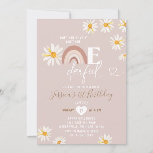 Boho Daisy Flowers is niet zo nederig op de verjaa Kaart (Voorkant)