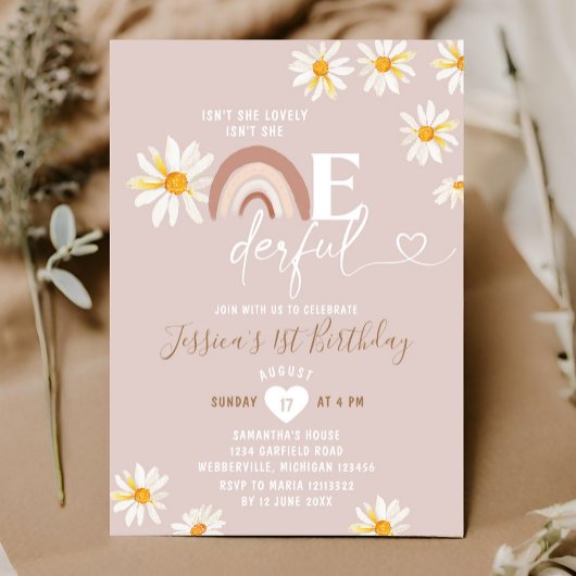 Boho Daisy Flowers is niet zo nederig op de verjaa Kaart