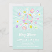 Boho Daisy Girl Baby shower Invitation Kaart (Voorkant)