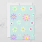 Boho Daisy Girl Baby shower Invitation Kaart (Achterkant)