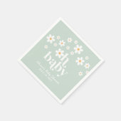 boho Daisy green Baby shower Napkins Servet (Hoek)