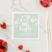 boho Daisy groene Baby Shower servetten (Insitu)
