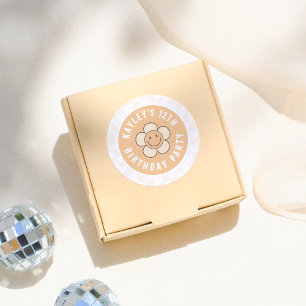 Boho Daisy Groovy Retro Meisje Verjaardagsfeestje Ronde Sticker