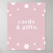 Boho Daisy Kaarten & Gifts Verjaardagsfeestje teke Poster (Voorkant)
