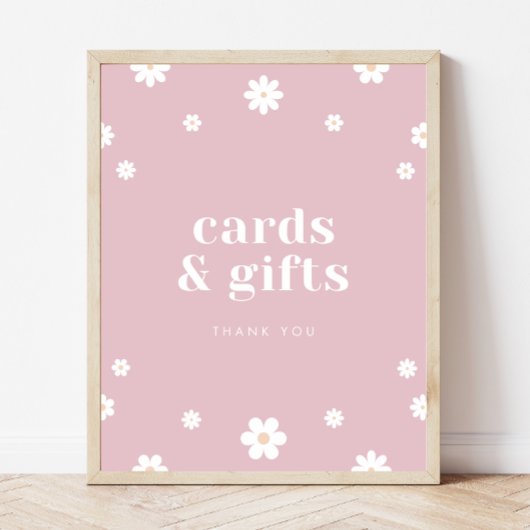 Boho Daisy Kaarten & Gifts Verjaardagsfeestje teke Poster