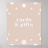 Boho Daisy Kaarten & Gifts Verjaardagsfeestje teke Poster (Voorkant)