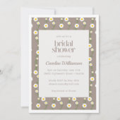 Boho Daisy Ketting Floral Taupe Vrijgezellenfeest Kaart (Voorkant)