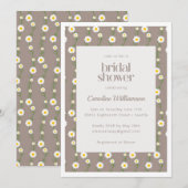 Boho Daisy Ketting Floral Taupe Vrijgezellenfeest Kaart (Voorkant / Achterkant)