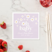 boho Daisy lila Baby shower Servet (Insitu)