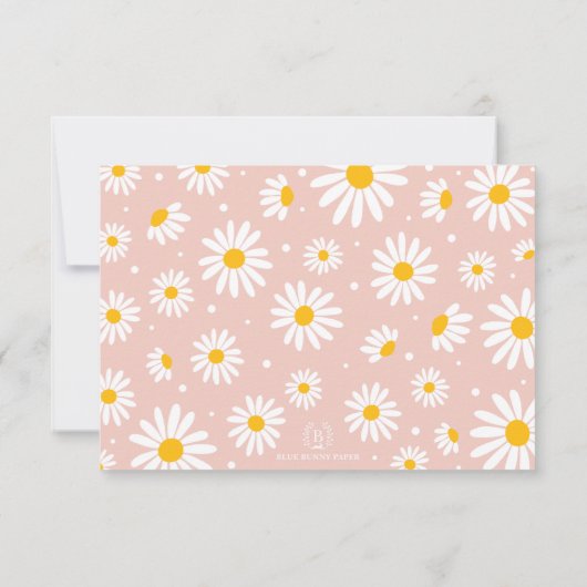 Boho Daisy Little Miss ONEderful Photo Birthday Kaart (Achterkant)