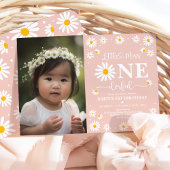 Boho Daisy Little Miss ONEderful Photo Birthday Kaart