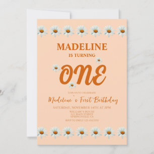 Boho Daisy Meisjes 1e Verjaardagsfeest Kaart