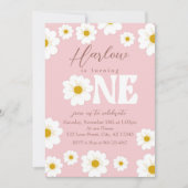 Boho Daisy One Girl's eerste uitnodiging voor de g (Voorkant)