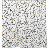 Boho Daisy Oneline Art bloempatroon Douchegordijn (Voorkant)
