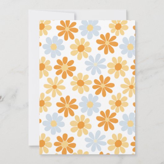 Boho Daisy Open House Afstudeerder Party Kaart (Achterkant)