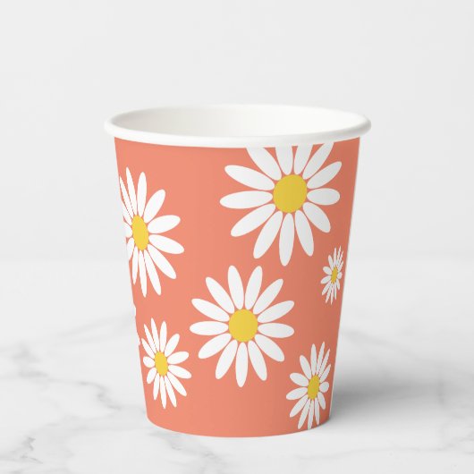 Boho Daisy Papieren Bekers (Achterkant)