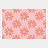 BOHO Daisy Patroon Zalm Roze Bloem Inpakpapier Vel (Voorkant 2)