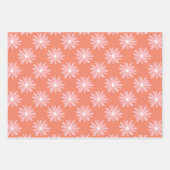 BOHO Daisy Patroon Zalm Roze Bloem Inpakpapier Vel (Voorkant)