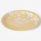 boho Daisy peace love baby yellow Papieren Bordje (Gekanteld)