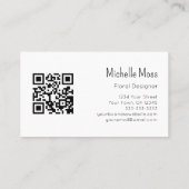 Boho Daisy QR code Eenvoudige bloemontwerper Visitekaartje (Achterkant)